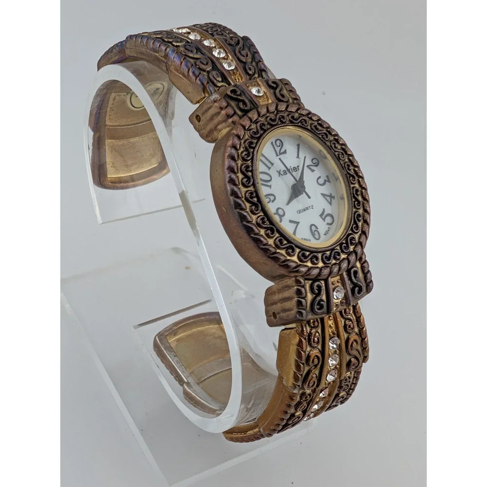 Xavier Watch Women 25mm Case Copper Bangle Band MOP Dial-‎ New Battery